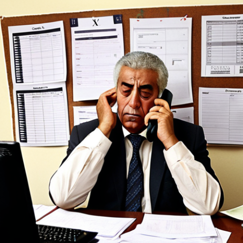 **

Prompt: A cluttered desk overflowing with paperwork, representing bureaucracy in Portugal. A frustrated person is on the phone, surrounded by "Modelo X" forms (use a generic form name common in Portugal), with a photo of António Costa subtly in the background. The overall mood should be one of exasperation and overwhelming administrative hurdles.

**