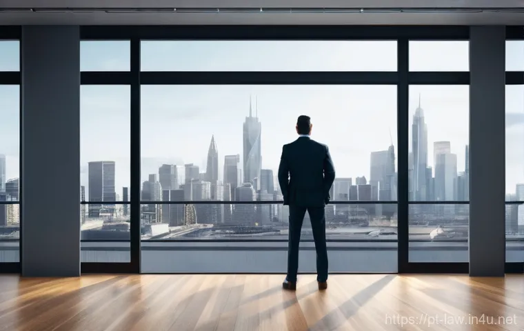 상법상 회사의 해산과 청산 - **Prompt 1: "A determined entrepreneur, mid-30s to 40s, dressed in smart casual business attire, sta...